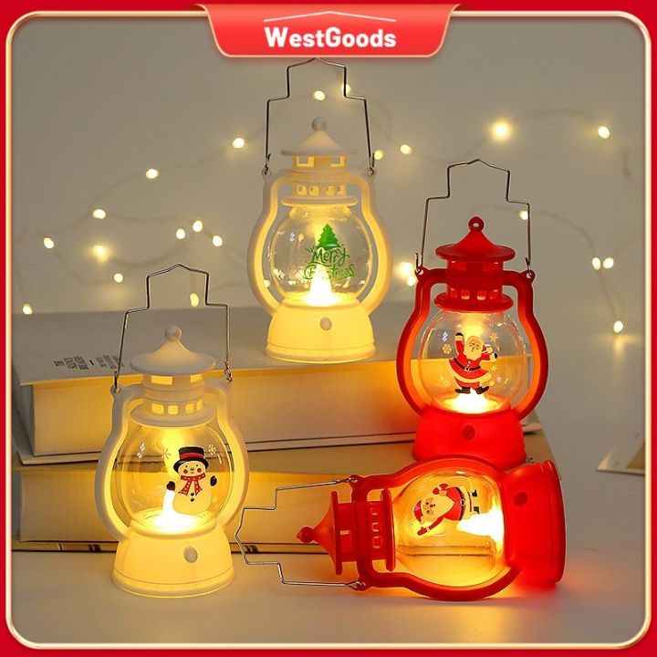 Christmas Decorations Lanten Vintage Kerosene Shaped Hanging Santa Lamp ...