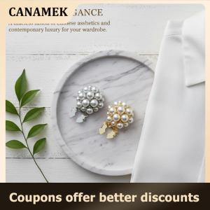 【 CANAMEK 】 Stylish Pearl Button Covers Cufflinks for Men Cute Sleeve Button Formal Shirt Jewelry for Party Work and Events