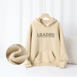 Áo hoodie nỉ bé trai 30-45kg AKL áo khoác nỉ có mũ lót lông cừu dày ấm cho bé 7 đến 14 tuổi