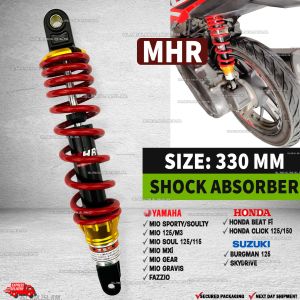 Rear Shock Absorber 330mm 1 PC Mio Click Beat Burgman Gear Gravis RED MHR BRAND