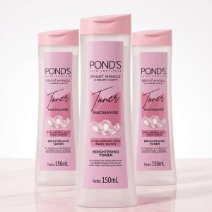 PONDS Bright Miracle Brightening Toner 150ml Niacinamide Hyaluronic Acid Rose Water Pore Minimizer