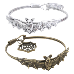 Mysterious Bat Charm Bracelet Adjustable Fit Bangle Fashionable Wristband Halloween Accessory for Fashion Enthusiasts