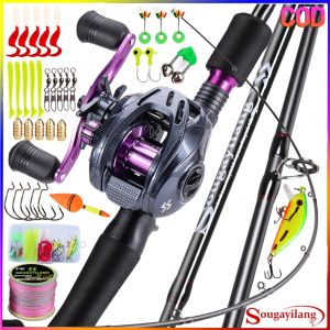 ❗【​เหยื่อหมุน】Souilang ชุดตกปลา 1.8 ม. / 2.1 ม. 2 ส่วน คันเบ็ดคาร์บอนไฟเบอร์สูง 8 + 1BB รอกตกปลา เต็มชุด พร้อมเหยื่อตกปลา ตะขอเหยื่อ น้ําจืด / น้ําเค็ม