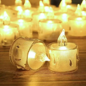 LED Flameless Crystal Candle Light Acrylic Artificial Smokeless Candle for Weeding Party Valentine Decoration