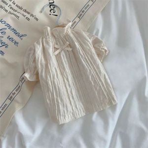 QIXING Soft Pet Plaid Strap Skirt Retro Breathable Cat Plaid Pleated Shirt Pet Supplies Flying Sleeve Pet Clothes For Puppy Kittens