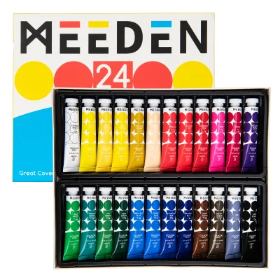 MEEDEN Gouache Paint Tube Set - 12/24/48 x 12ml (0.4 oz) Colors Art Paint Supplies for Artists Students Beginners - Rich Pigment Art Paints for Canvas Painting