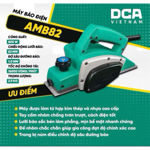 Máy bào điện DCA AMB82 công suất 500W tốc độ không tải 16000 vòng/phút