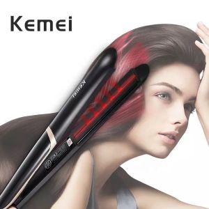 Kemei Electric Hair Straightener KM-2219 Wholesale Hair Curler Automatic Hair Iron with Infrared Ray Hair Straightener and Curler