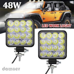 2 Pcs 5Inch 72W LED Work Light Waterproof Car LED Work Lamp For Driving Fog Lamp Offroad Truck SUV Foglight