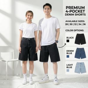 Stretchable Maong Shorts for Men High Quality Product - Available in 3 Colors and Sizes 28-36 - Menswear Casual Stylish Suits