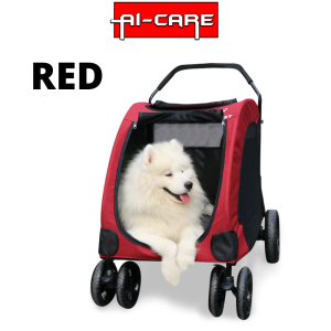 (Ready Stock) Pet Stroller for Extra Large Dog Upgraded Wheels Outdoor Pet Trolley XL Foldable Design 6 Wheels Stroller Golden Retriever Husky Rottweiler German Shepherd
