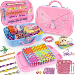 Bracelet Making Kit & DIY Weaving Loom 500+ Colorful Ropes Bands & Beads Creative Arts and Crafts Gift for Girls Ages 6–12