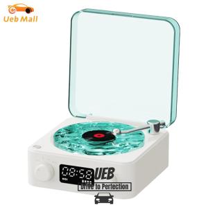 [UEB Mall] Retro Turntable Speaker with White Noise Portable Vintage Vinyl Speaker for Bedroom Party