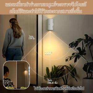 ไฟ Led ชาร์จสะดวก โคมไฟอัจฉริยะ พับได้ โคมไฟเซ็นเซอร์แบบแม่เหล็ก มนุษย์แบบชาร์จแม่เหล็ก แสงนุ่ม ไฟติดผนัง ไร้สาย เปิดปิดอัตโนมัติ โคมไฟเหนี่ยวนำร่างกาย