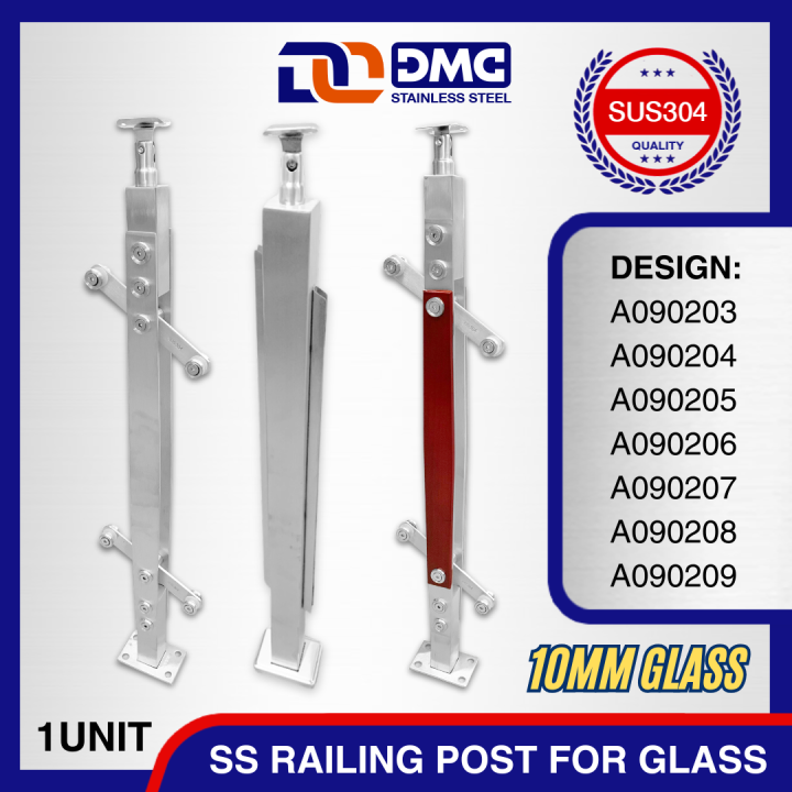 1UNIT Stainless Railing Post Glass Insert-Type Hole-Type for 3/8