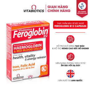 Thực Phẩm Bảo Vệ Sức Khoẻ FEROGLOBIN B12 CAPSULES - Hỗ Trợ Tăng Khả Năng Tạo Máu (30 Viên) - Thương Hiệu Vitabiotics