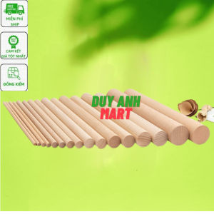 Thanh gỗ thông tròn dài 20cm (phi 81012 15 20 25) làm macrame