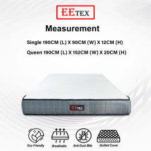 LaMoison 8"Inch Queen Size Reinforced Mattress Rebonded Foam Queen Mattress Tilam Rebonded Queen 8"Inch - MZ-ET1-58-Q