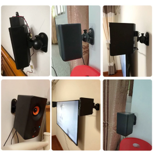 1Set Universal Satellite Speaker Wall Mount Bracket Ceiling Stand Clamp 180 Degree Rotation for Surround Sound