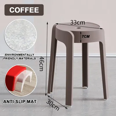 Ghế đẩu nhựa nâng cấp có thể xếp chồng thiết kế hiện đại ghế đẩu nhựa hiện đại ghế phòng khách ghế ăn mã sản phẩm Multi-152c4c8b