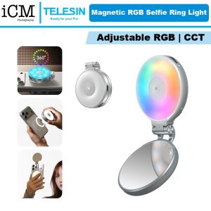 TELESIN Magnetic RGB Fill Light Mini Selfie Light for Mobile Phone