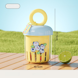 Dopamine Double-Layer Drain Fruit Cup With Fork Leak-Proof Fruit Cleaning Cup Portable Breakfast Salad Cup Vegetable And Fruit Box Cup