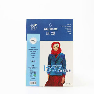 CANSON 1557สีน้ำโน๊ตบุ๊คเคลือบหลุมร่องฟันด้านเดียว250กรัม A5 A4 A3ร่างบางน้ำมันพาสเทลสีดินสอกระดาษวิจิตรเม็ดเล็กเล็กน้อย