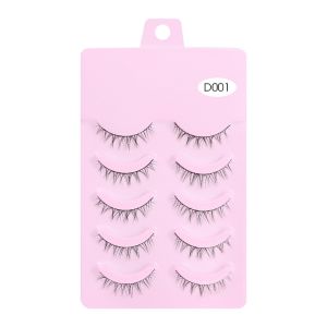 5Pairs Professional Natural Makeup Lashes Daily Dating Soft Lashes Korean StyleKorean Style Wispy False Eyelashes Cosplay  Manga Curling Eyelashes 3D Fluffy Lashes