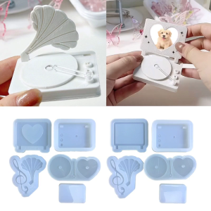 Heart Picture Frame Resin Mold DIY Casting Mold Record Player Silicone Mold Resin Shaker Mold Home Decor Mold