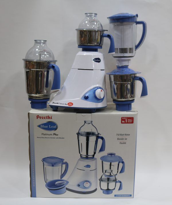 Preethi Blue Leaf Platinum plus 750 watts Mixer Grinder 230 volts
