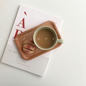 Đĩa gỗ rắn Đĩa gỗ nhỏ Beech Gỗ Khay Nhật Bản Elliptical Khay ins Gỗ Ăn sáng Kiểm kê đĩa trái tim Đĩa gỗ thu hồi đĩa Chiều Trà Khay bánh