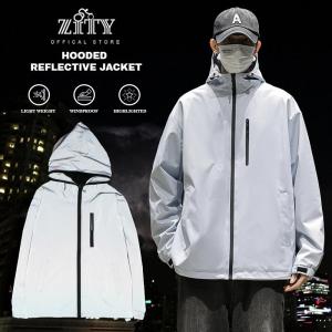 ZITY Outdoor Reflective Jacket Windbreaker Motor Cycling Running Night Safety Reflective Luminous Jacket