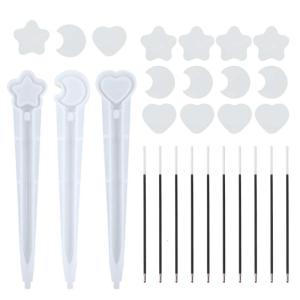 Handmade DIY Pen Silicone Mold Cute Ballpoint Pen Quicksand Mold DIY Resin Casting Mold Crafts Making Supplies Nonstick