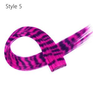 SQMETR In sọc Phần mở rộng tóc gắn vào Tổng hợp Đầy màu sắc Tóc nổi bật Halloween 18 inch Phụ kiện tóc giả Cô gái