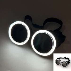 GONG4 Wireless LED Glowing Glasses Punk Style Round Light Up Glasses Trendy Unique Luminous Eyewear Party Decoration
