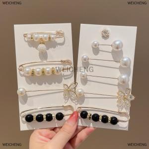 [COD] WEICHENG Korean Style Fashion Anti-glare Buckle Brooch Fixed Clothes Trouser Waist Change Small Waist Buckle Multi-piece Brooch Pin