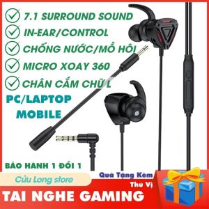 Tai Nghe Gaming GM6 3.5mm âm thanh super bass 9D có dây cho điện thoại máy tính mic thu âm chơi game học online đeo êm nhẹ chính hãng