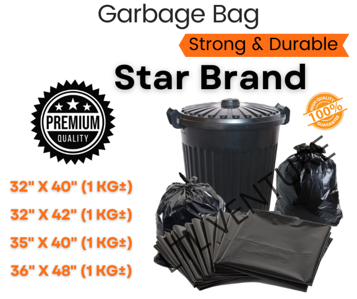 1Kg) Garbage Bag Plastic Bag Extra Large Thick/Star/Heavy Duty