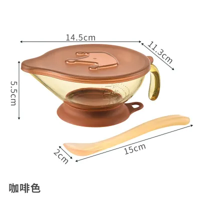 Baby👶🏼Aladin Pot Mouth Baby Feeding Bowl Pointed-mouth Food Bowl Baby Suction Bowl With Spoon Self Learning Training