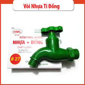 Vòi Hồ Nóng Lạnh PPR Vòi Nhựa Nóng Lạnh PPR Phi 21 Vòi hồ nước xanh lá ti đồng ren 21 HML My Lan