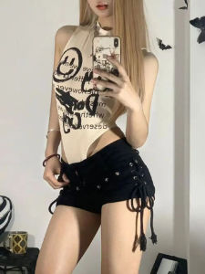 Harajuku Womens jeans Shorts y2k Grunge Vintage streetwear beach jorts clothes 2000s Denim Hot Pants Japanese 2026 summer