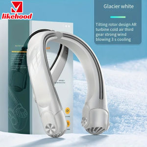 [Likelyhood] New Mini Neck Hanging Fan USB Rechargeable 3-Gear Speed Air Cooler Turbo AR Turbine Small Bladeless Fan Portable Muting Air-Conditioner Tilt Rotating Wings Neck Cooling Fan