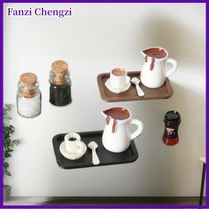 Fanzi 7 cái máy tính để bàn cảnh mô phỏng Micro Mô Hình Bộ phận làm bằng tay thu nhỏ Dollhouse cốc cà phê mô hình trang trí khay tấm phụ kiện