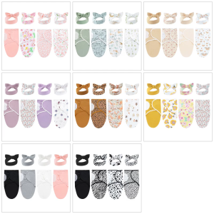 Kickproof bé chăn trẻ em với Bowknot mũ nón trẻ sơ sinh swaddles quấn bông hairband headaband 4 bộ