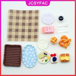 JCSYFAC 1 Bộ Dollhouse Mini ăn sáng chơi Dim Sum bánh mì mứt tấm mô hình thu nhỏ nhà bếp nấu nướng mô hình tự làm búp bê phụ kiện
