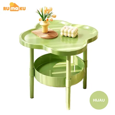 RUMAKU Meja Kopi Minimalis Modern Meja Kamar Nakas Meja Sudut Plastik Estetik