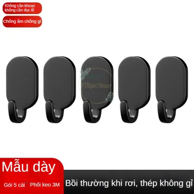 Set 5 Móc Treo Đồ Dán Tường Bằng Thép carbon - Combo 5 Móc Treo Tường Chịu Lực - HÀNG CÓ SẴN
