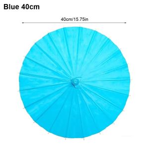 BESTOUR 1Pcs Colored Paper Umbrella 20/30/40/60cm Long-handle Photography Prop DIY Handmade Painting Supplies for Baby Shower Anniversary Wedding Birthday