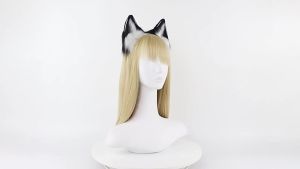 Băng đô tai thú nhân tạo bằng vải nhung băng đô tai sói trang phục nhung. cosplay Đeo phụ kiện tóc hình sói cô đơn