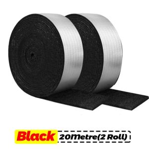 30M Winter Pipe Wrap Insulation 32.81FT Outdoor Pipe Foam Insulation Tape Aluminum Foil Black Fire Protection Strong Tape Waterproof